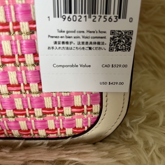 BNWT Kate Spade Audrey Raffia Tweed Flap Crossbody - Picture 6 of 8